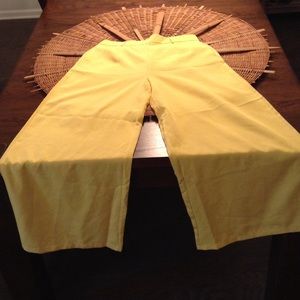 Yellow high waist pocket wide flare pants